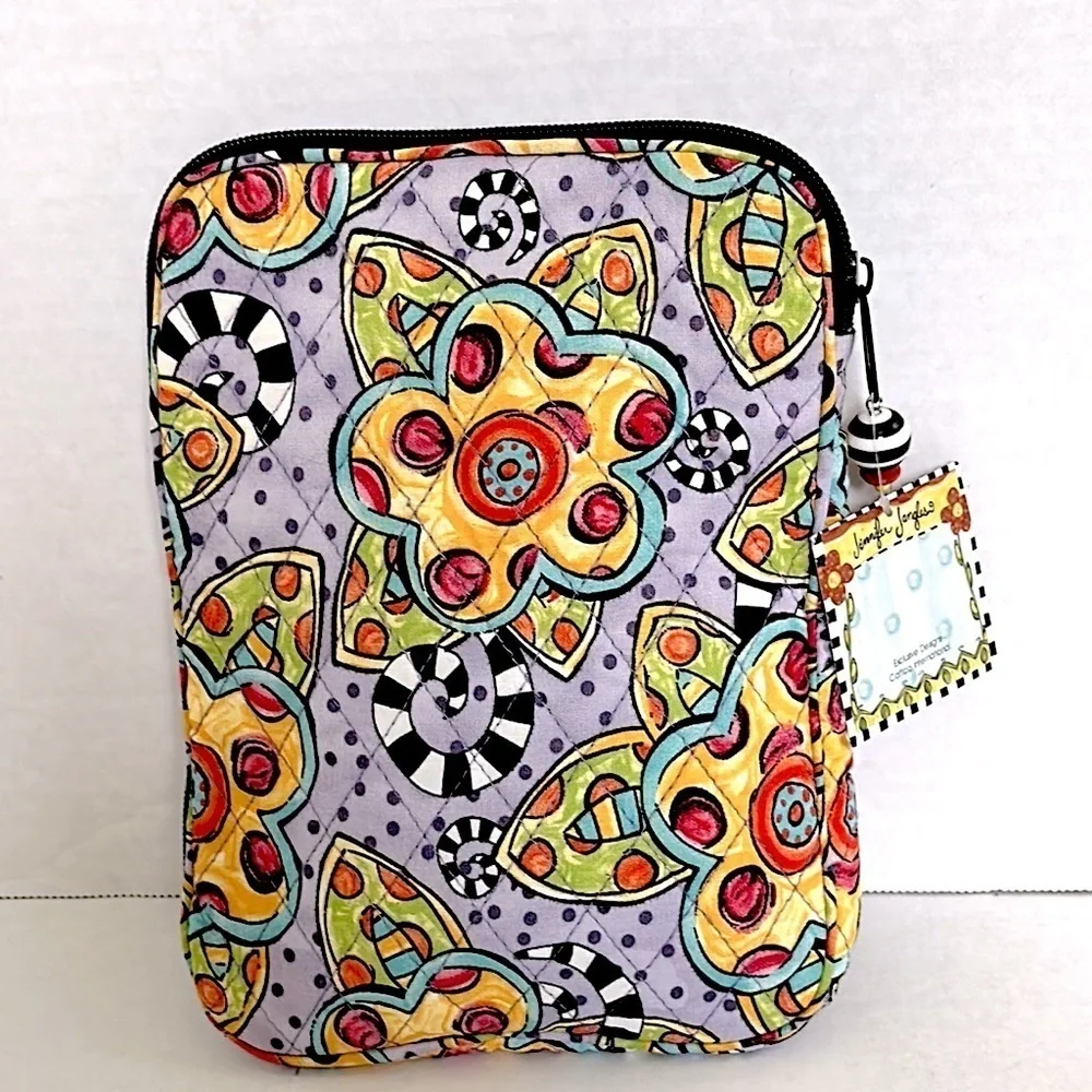 Jennifer Jangles Fabric E-Reader Protective Case, Purple Multi Flower